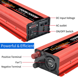 HOULI Convertisseur de puissance pour voiture à onde sinusoïdale pure DC 12V vers AC 110V 220V 600W 1600W, onduleur solaire pour voiture 2200W 3000W - Product Image 4