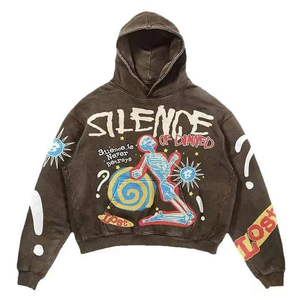 เสื้อสเวตเตอร์ผู้ชายขนาดใหญ่, เสื้อสเวตเตอร์ผ้าฝ้าย100% ผ้านอนวูฟเวนเป็นมิตรกับสิ่งแวดล้อมมีฮู้ดวางไหล่3D กราฟิก - Product Image 2