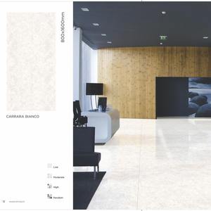 Carrara Bianco 9mm 800x1600mm Carreaux de porcelaine brillants pour Miami Floor Art - Product Image 1
