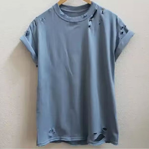 เสื้อยืดระบายอากาศแนววินเทจของผู้ชายผ้าฝ้าย100% ฟอกสีลาย2025ฤดูร้อนกำหนดได้เอง - Product Image 4