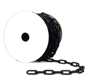 Barrière de chaîne en plastique pour la gestion des foules noir 8mm X 25M Standard Taiwan couleurs simples personnalisable 12mm 28mm PINKBRAND - Product Image 1