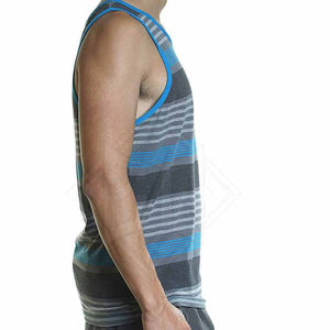 Vêtements de sport légers pour hommes, débardeurs sur mesure, col rond, respirant, tricoté, technique de lavage, logos personnalisés, haute qualité - Product Image 3