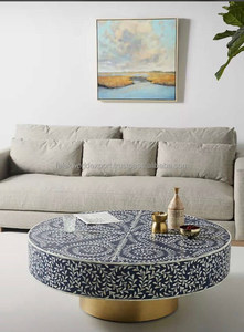 Table basse de luxe faite à la main en incrustation d'os pour le salon décoration nordique maison artisanat unique meubles en bois design moderne par FWE - Product Image 6