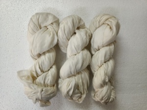 Custom Made Premium Quality <b>Recycled</b> White Sari Silk Ribbons in 100 Gras Skeins Ideal for Dyeing and for Resale - Product Image 6
