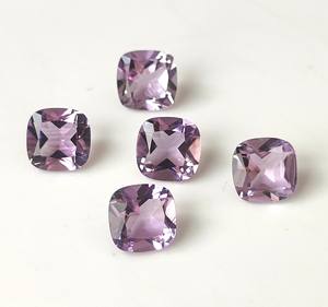 Haute qualité fait à la main naturel rose améthyste coussin à facettes coupe 5mm-8mm pierres précieuses en vrac pour la fabrication de bijoux prix de gros - Product Image 4
