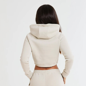 Sweats à capuche courts pour femmes 2025 - Vente en gros - Respirant - Manches longues - Surdimensionné - Sweats à capuche en coton personnalisés pour femmes - Product Image 6