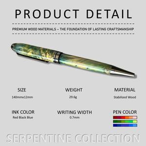 Luxury Handmade Sign <b>Pens</b> Serpentine Collection High Quality Twist Ballpoint 0.7 mm Stabilized <b>Wood</b> Material for Promotional - Product Image 2