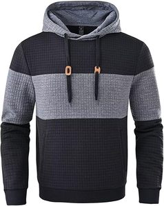 Hoodies Casual Pullover Hooded Sweatshirt Long Sleeve <b>Quarter</b> <b>Zip</b> Hoody Tops With Kangaroo Pocket - Product Image 2