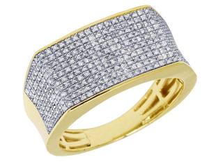 Joyería fina con tachuelas de diamantes redondos de moissanita totalmente helada de alta calidad en anillo de plata esterlina para hombres joyería de regalo - Product Image 1