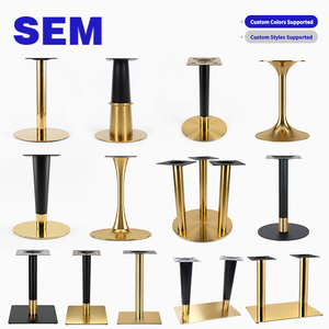 Base de table en métal doré robuste anti-tremblement SEM pour restaurant, <span class=keywords><strong>cuisine</strong></span>, café - Pieds de meubles en acier inoxydable - Vente en gros - Product Image 1