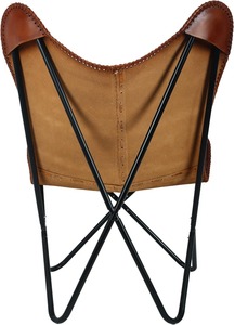 Premium Handmade Leather Butterfly Chair Foldable Rustic Leisure Chair Iron Frame for Indoor Outdoor Use for Bedroom Living Room - Product Image 2