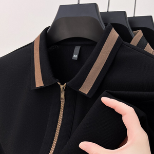 OEM Customized Logo Design <b>Men's</b> Polo Cotton <b>T</b>-<b>Shirt</b> Breathable Short-Sleeved Business Lapel Solid Color Plus Size - Product Image 1