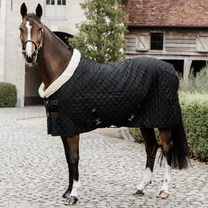 Alfombras de caballo impermeable cuello de cobertura total Azul estable 1200d poliéster alfombra de caballo de invierno - Product Image 6