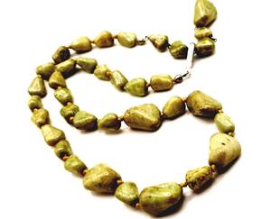 Collar de cuentas de mármol verde Whirl, collar de hilo de mármol, collar de mármol de resina - Product Image 4