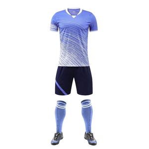 Custom <b>Light</b> Blue Pink Men's Adult Soccer Uniform Set Gradient Jersey Shorts Socks Quick Dry Breathable OEM - Product Image 5