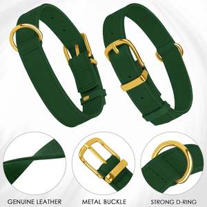 Vente en gros de colliers de chien en cuir fantaisie écologique collier de chien en cuir de luxe personnalisé support de collier de chien en cuir véritable - Product Image 2