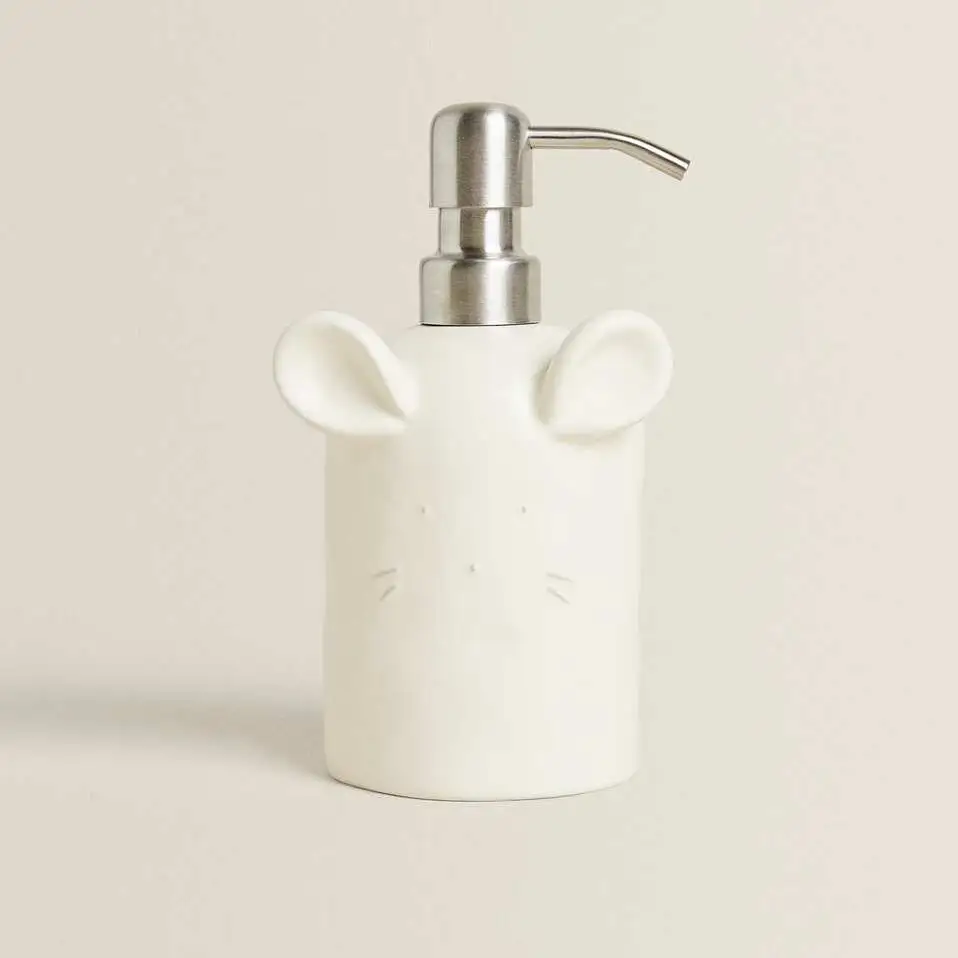 Banyo Seti Dispensador Jabon Decor Design Cute Animal Shape Ceramic Toothbrush Holder Soap Bottle Dispenser Dish Bathroom Sets