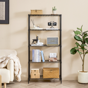 MZG Elegant White Powder Coated 5 Tier Wire Shelving <b>Unit</b> for Garage Kitchen Bathroom <b>Laundry</b> - Product Image 6