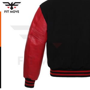 Chaqueta de Béisbol Varsity Personalizada para Hombre, Tejida y Recubierta, Transpirable, Resistente al Viento, con Cuello Alto y Parches Bordados Disponibles al por Mayor - Product Image 4