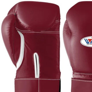 Gants de boxe professionnels en cuir rouge vin, poignet à velcro, gants d'entraînement et de sparring pour hommes et femmes - Product Image 3