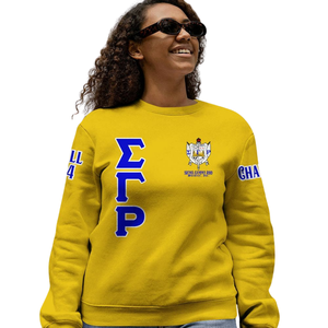 Sweat-shirt à col rond bleu et or Sigma Gamma Rho Sorority 1922, vêtements grecs, polaire premium, pull pour femme, tenue d'hiver tendance - Product Image 5
