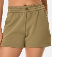 Shorts d'été décontractés pour femme, taille haute, coupe large, 100 % polyester éponge respirant, avec poches, idéal pour le sport et la plage, personnalisable avec logo.