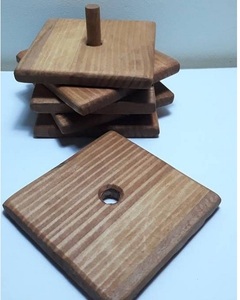 ชุดที่รองแก้วไม้ทำมือสำหรับโต๊ะกาแฟที่มีผู้ถือและวอลนัทเสร็จสวยงาม - Product Image 2