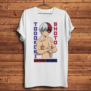 เสื้อยืดอนิเมะฮีโร่อะคาเดเมีย โชโตะ โทโดโรกิ ผ้าคอตตอนเจอร์ซีย์ 100% น้ำหนักหลากหลายแบบ-280 กรัม 240 กรัม 200 กรัม พร้อมลายพิมพ์ - Product Image 3