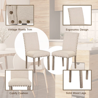 Restaurant- und Hotel-Esstisch-Set mit 4/6/8 Sitzplätzen, Massivholzbeinen und Holzplatte, Ausziehbar, Landhausstil, für Gewerbliche Nutzung