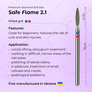 Highly Reasonable Price Unique Safe Flame 2.1 mm Blue+Red Diamond Nail <b>Drill</b> Bit Custom <b>Mini</b> Manicure Tools Supplier - Product Image 3