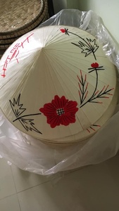 Handmade Painted Conical Palm Leaf <b>Hat</b> or Straw Beach <b>Hats</b> Women Party <b>Wedding</b> Souvenir Gift Craft in Stock From Vietnam - Product Image 3