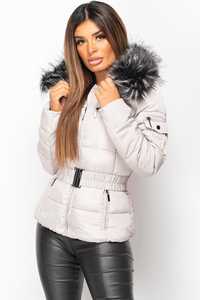 Chaquetas de burbujas hinchadas de satén personalizables para mujer con capucha y cremallera Ropa de invierno transpirable Producto terminado - Product Image 4