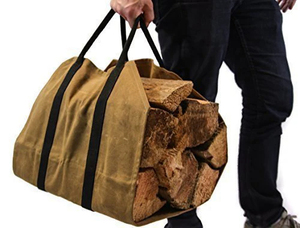 <b>Waxed</b> <b>Canvas</b> Log Firewood Carrier Tote Bag Heavy Duty Wood Carrying Bag for Fireplaces - Product Image 6