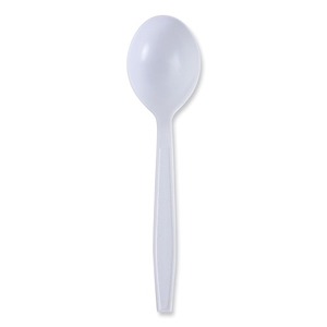 Boardwalk Heavyweight <b>Wrapped</b> Polypropylene Soup Spoon 1000/Carton White-Disposable Design - Product Image 2