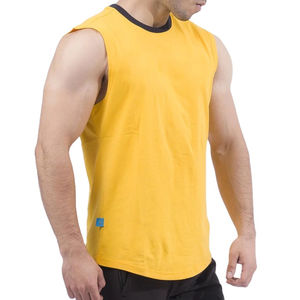 Camiseta sin mangas de fitness para hombre, nueva moda, chaleco sin mangas de algodón puro para culturismo, camiseta interior para ejercicio, servicio OEM - Product Image 4