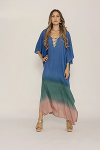 New Collection Women <b>Summer</b> <b>Kaftan</b> Long Length Swim Cover up Hand Tie Dye Boho Nightdress Women Long <b>Kaftan</b> - Product Image 5