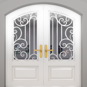 Porte de maison décorative en fer forgé avec motifs de calandre artistiques et cadre solide pour la sécurité et l'amélioration esthétique - Product Image 6