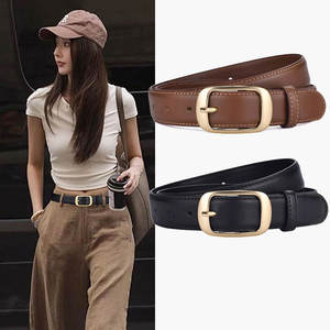 Ceinture en cuir véritable avec boucle automatique pour logo personnalisé gratuit - Product Image 1