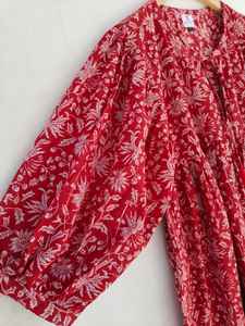 ชุดเดรสผ้าฝ้ายอินเดียพรีเมียมสำหรับผู้หญิง ลายพิมพ์บล็อกแฮนด์เมดลายป่าไม้สุดพิเศษ ผลิตจากผ้าธรรมชาติที่ใส่สบาย ราคาขายส่ง - Product Image 2