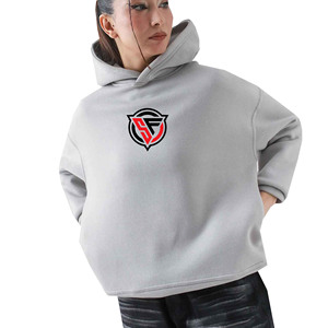Sudadera con Capucha Extra Grande para Mujer, Sudadera de Forro Polar a Rayas con Mangas Largas y Logotipo Frontal para Invierno - Product Image 6