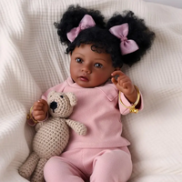 Poupées Reborn Babeside Daisy 20 pouces, bébé fille afro-américaine en vinyle, design souriant, poupée de mode, jouet DIY, modèle de jouet