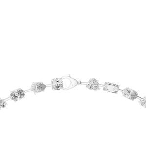 Collier de luxe pour femme en or blanc 18 carats plaqué rhodium, diamant taille cœur, fleur de lune, pétale - Product Image 6