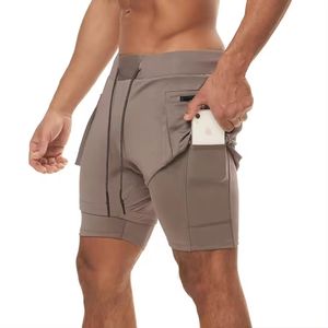 Short d'entraînement de jogging de fitness décontracté pour hommes à motif solide durable avec poches - Product Image 3