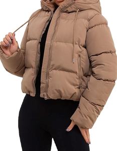 Chaquetas Acolchadas con Capucha para Mujer, Invierno, Cierre Frontal, Transpirables, de Lona Estampada, Servicio OEM, Resistentes al Viento, Ecológicas - Product Image 2