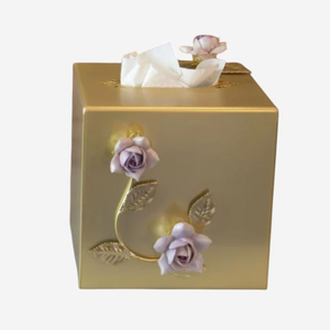 Caja de pañuelos de Metal con forma rectangular de tendencia, caja de decoración de pañuelos para fiestas de boda y eventos, accesorio para servilletas de mesa - Product Image 5