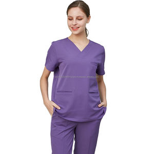 Matériau en tissu extensible 4 voies respirant pour ensemble de costume de gommage uniforme d'hôpital personnalisé pour hommes et femmes (vérifié par PayPal) - Product Image 4