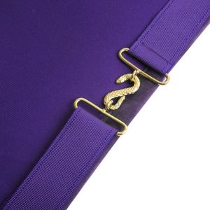 Delantal de Maestro de la Orden Real y Maestros Selectos, según el Reglamento Inglés, con bordes de terciopelo morado y borlas. - Product Image 4