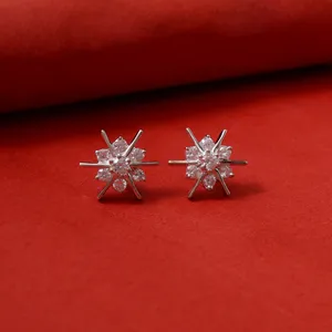 "925 Sterling <b>Silver</b> Trendy PEAR Cut Diamond Stud Earrings for Women's Engagement Wedding & Anniversary Gifts" - Product Image 3