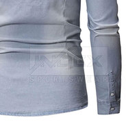 Camisa vaquera clásica para hombre, estilo casual con botones, para tiendas de moda y ropa urbana, pedido al por mayor en EE. UU.