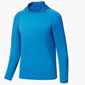 Sweat à capuche de pêche de couleur unie en soie de glace UV avec logo personnalisé OEM Spandex UPF 50 + Soft Quick Dry Performance Windproof Fishing Sportswear - Product Image 2
